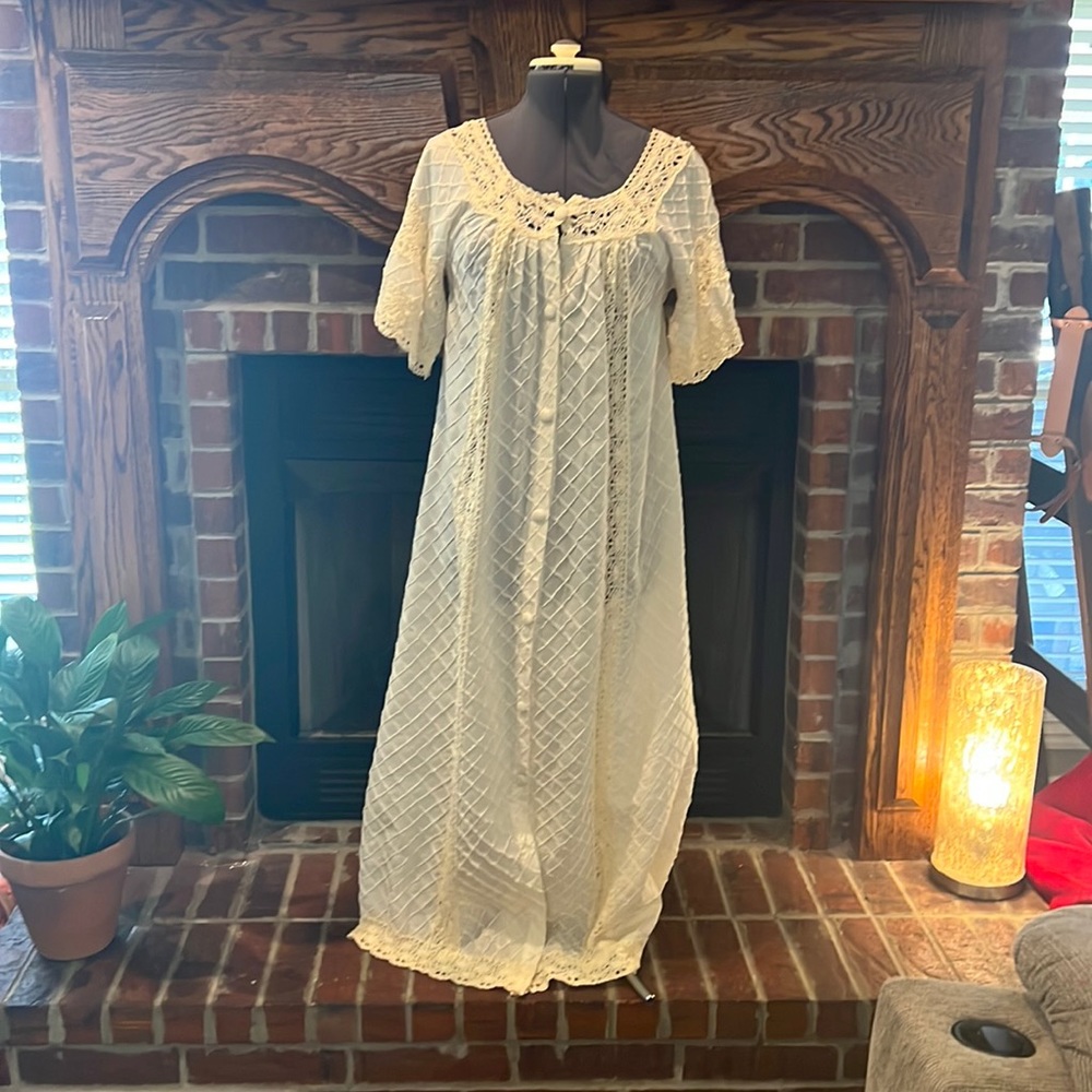 Vintage Handmade Full Button Down Duster - image 1